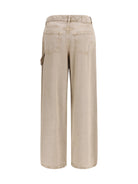 Pinko Lauryn Jeans with jeweled cord - Beige-Macrocistide
