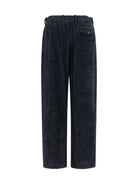 Giorgio Armani Wide-leg ribbed viscose velvet Pants - Anthracite