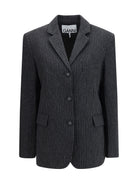 Ganni Pinstripe wool Blazer - Phantom