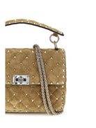 Valentino Garavani Medium Rockstud Spike suede Top Handle Bag - Havana Beige
