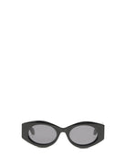 Alaïa Oval Sunglasses - Black-Black-Grey
