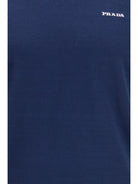 Prada C-Neck Knit in cotton - Bleu