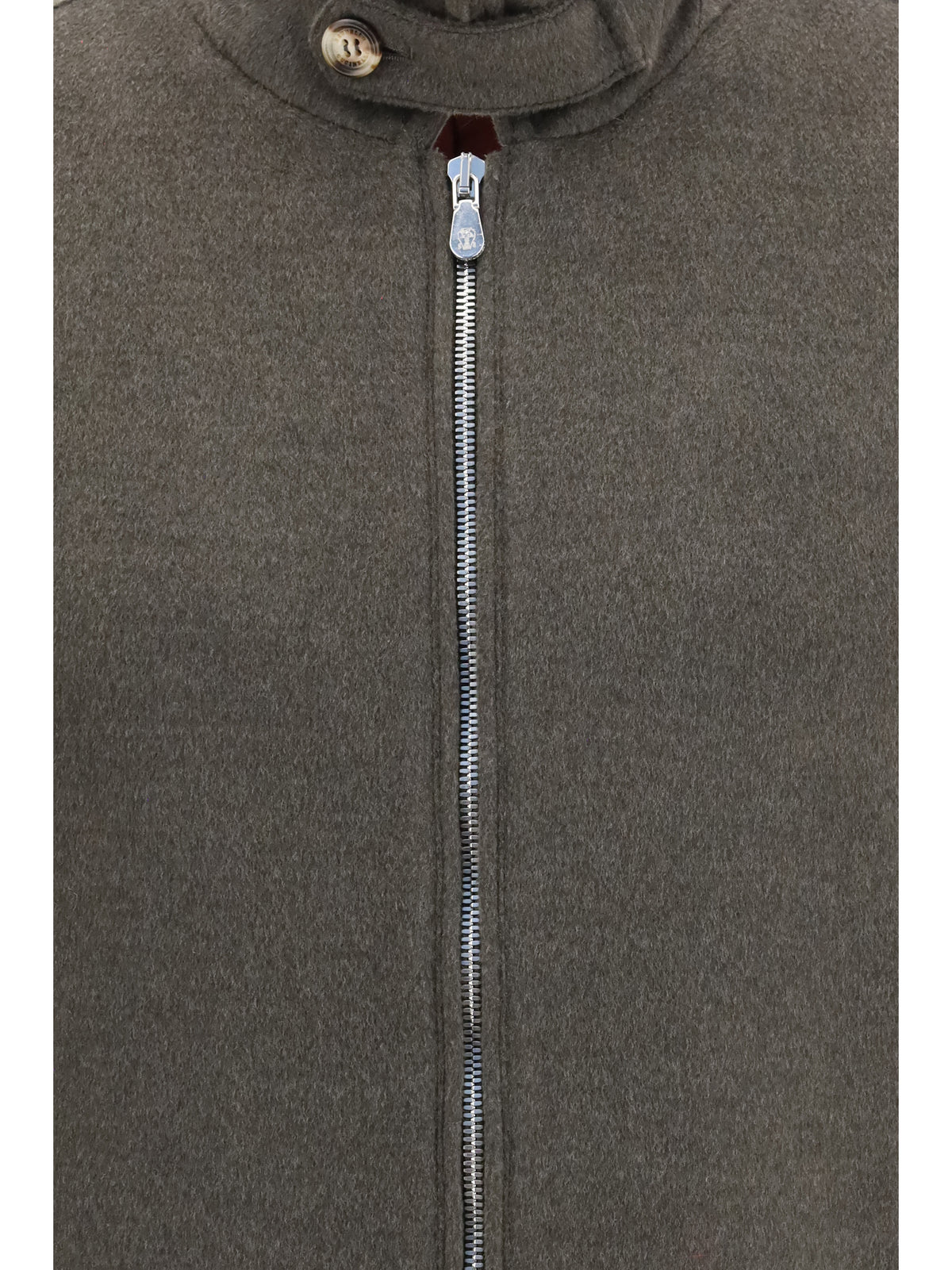 Brunello Cucinelli Wool zip Jacket with high collar - C014