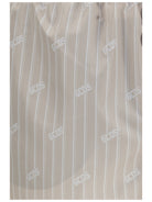 GCDS Striped all-over logo swim Shorts - Sandshell/Bone