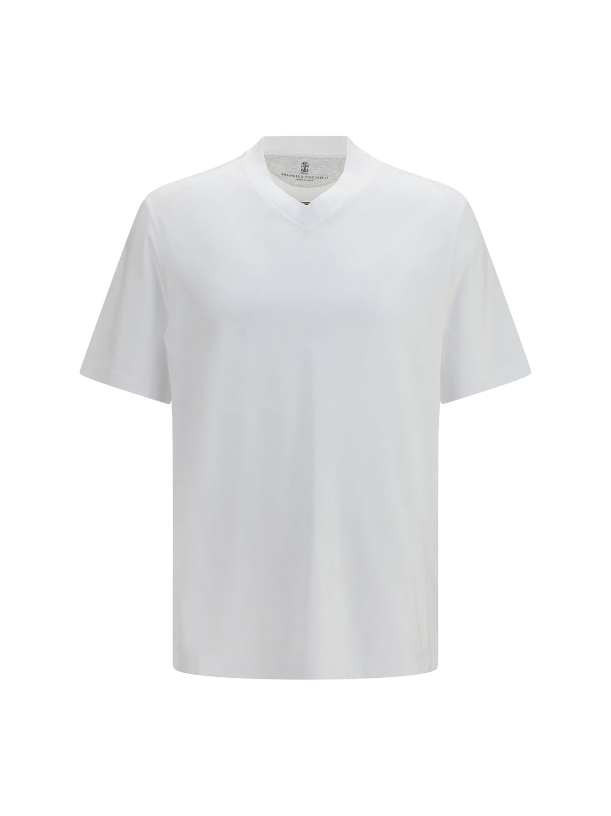 Brunello Cucinelli Cotton jersey V-neck T-shirt - White