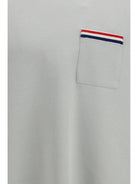 Thom Browne Short-sleeve cotton-linen T-shirt - Pale Grey