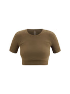 Wolford Seamless fitted sports T-shirt - Olive Dust
