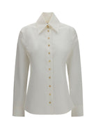 Khaite Ivy high-neck Shirt - Chalk
