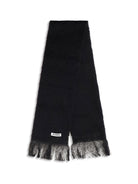 Jil Sander Wool Scarf with logo - Black