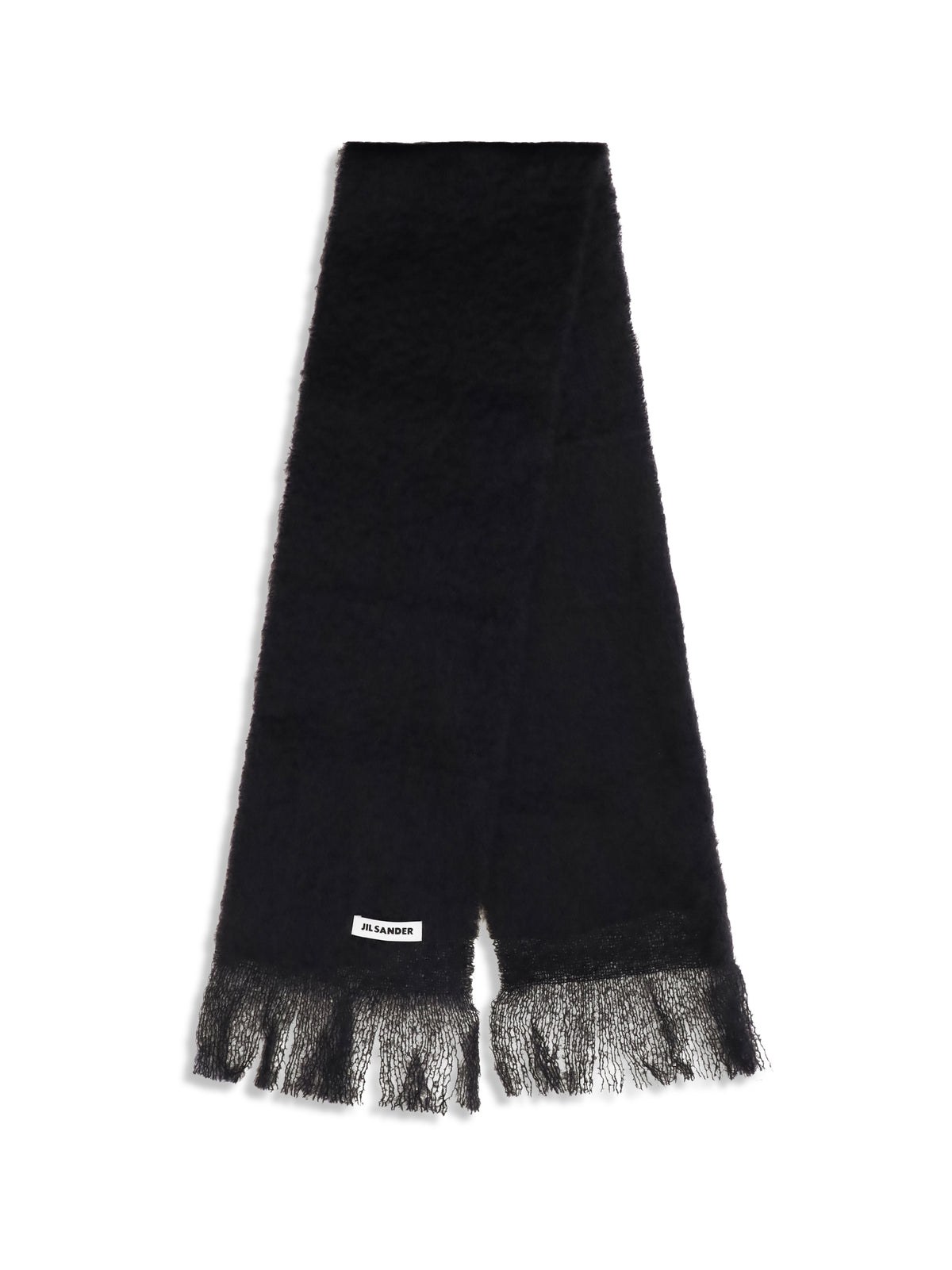 Jil Sander Wool Scarf with logo - Black