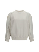 Brunello Cucinelli Crewneck Sweatshirt with organza sleeves - Warm White