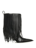 Balenciaga Avenue Fringe Ankle Boots - Black