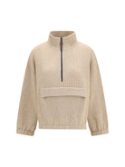 Brunello Cucinelli Cashmere half-zip Sweater - Camel