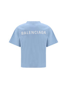Balenciaga Back T-shirt - Light Blue/White