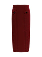 Alessandra Rich Merino wool midi Skirt - Burgundy