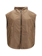 Max Mara The Cube Hooded padded Vest in water repellent canvas - Dark Gold