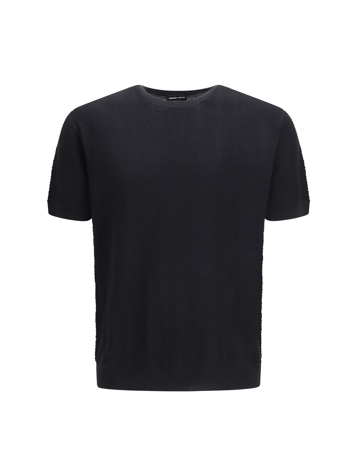Giorgio Armani Short-sleeved cotton and silk Sweater - Black