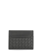 Bottega Veneta Small Woven Credit Card Holder - Black