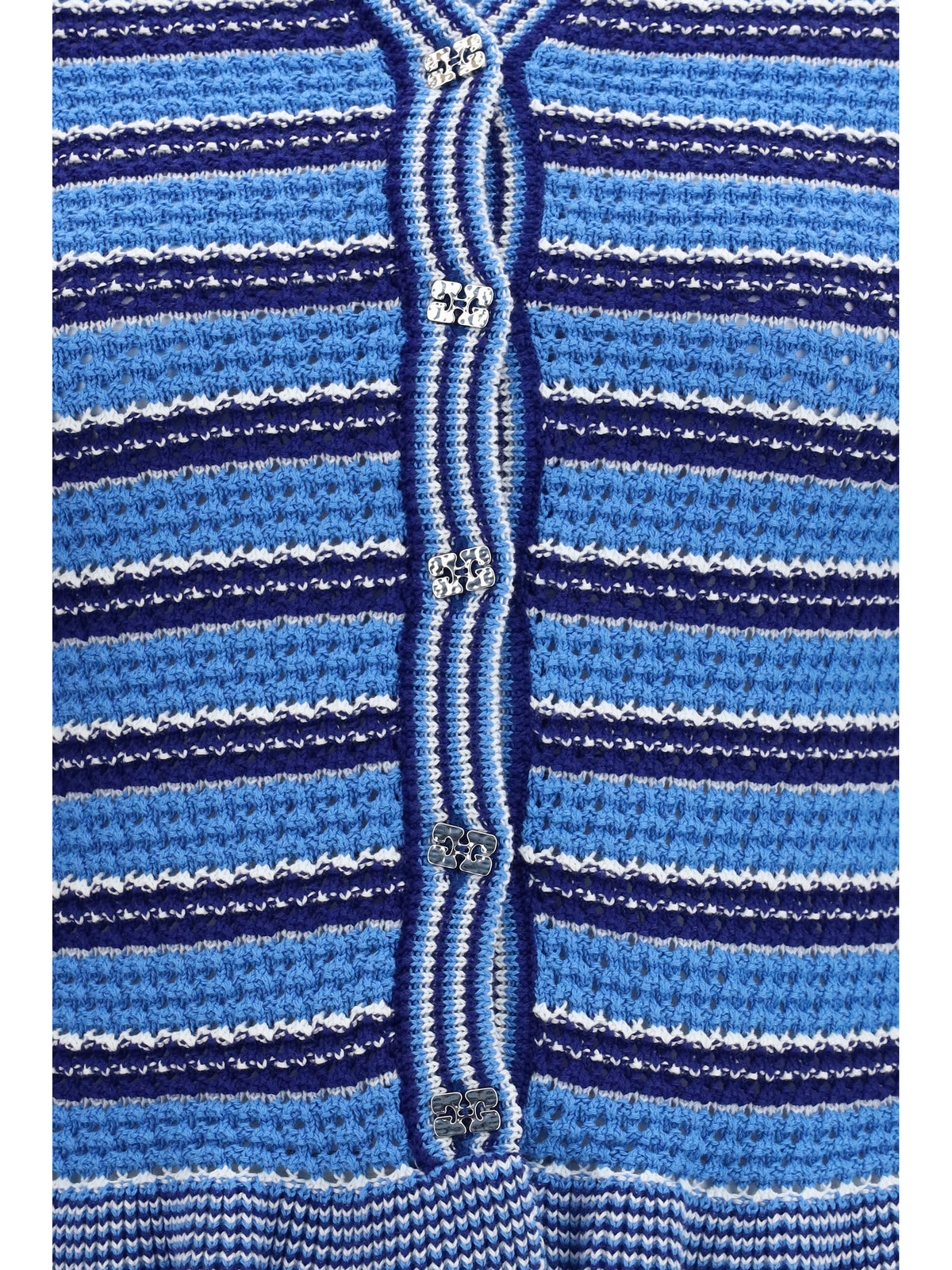 Ganni Striped cotton Cardigan - Marina