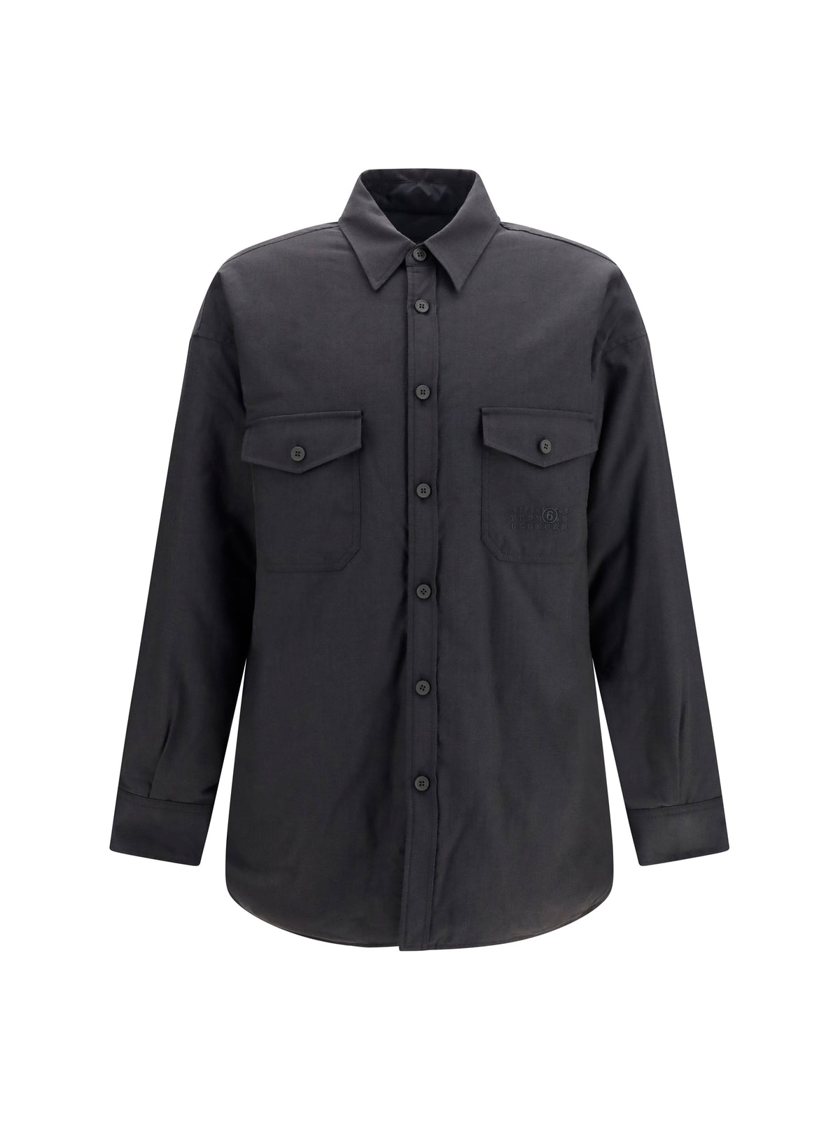 MM6 Maison Margiela Wool-blend Shirt - Anthracite/Black