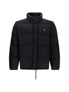 Prada Puffer Jacket Re-Nylon with Triangle Logo - Black