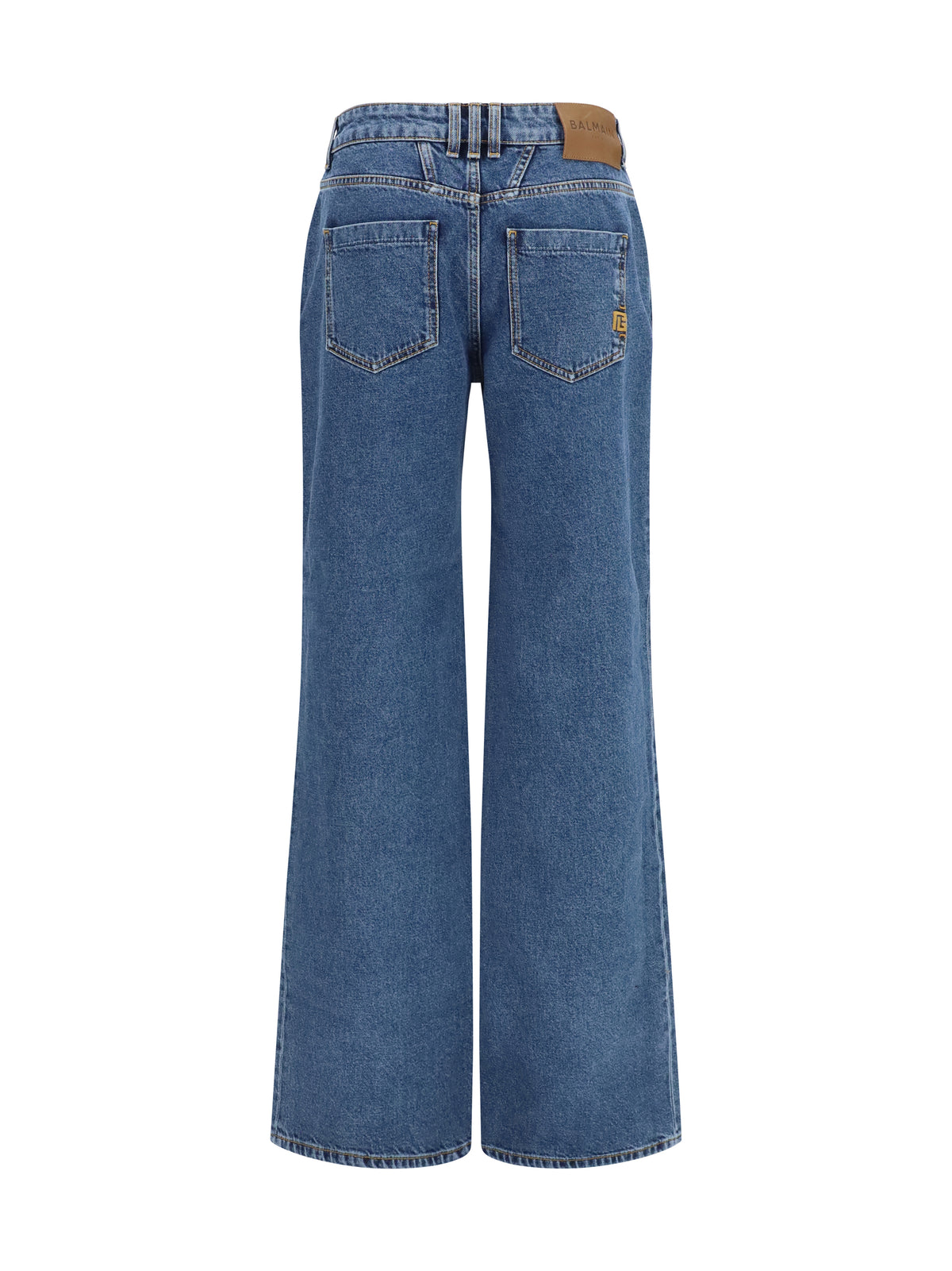 Balmain Straight wide-leg Jeans - Bleu Jean Fonce
