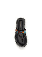 Dries Van Noten Slip-on leather Sandals with sequins - Turquoise