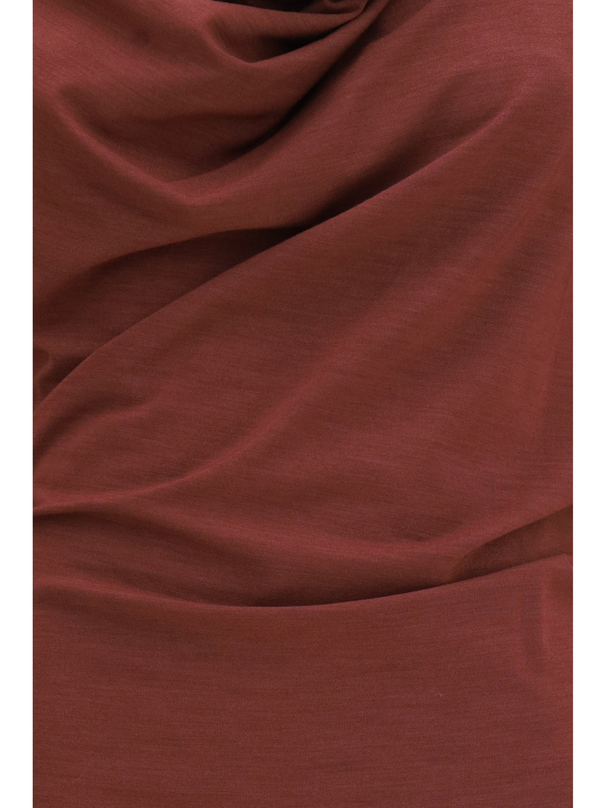 Brunello Cucinelli Techno wool jersey Draped Dress with monili - Cabernet