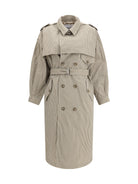 Marant Étoile Chilma striped Coat - Beige/Khaki