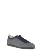 Brunello Cucinelli Nubuck and suede Sneakers with Slim sole - Twister+Midnight Blue