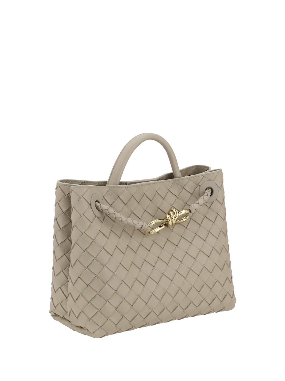 Bottega Veneta Andiamo Shoulder Bag - Ecru-Muse Brass-Ecru