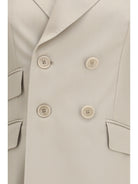 Max Mara Placido double-breasted Blazer in wool, mohair, and silk - Beige