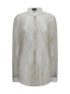 Tom Ford Lace Shirt with floral embroidery - Silver