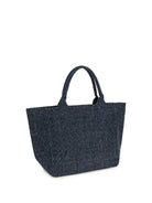 Ganni Medium denim Tote Bag with bear - Rinse