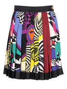 Versace Printed Silk Twill Pleated Mini Skirt - Multi