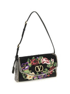 Valentino Small embroidered Devain Shoulder Bag - Multicolor/Black