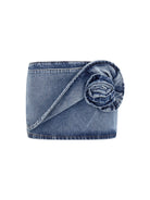 Magda Butrym Twisted floral denim Mini Skirt - Dark Blue