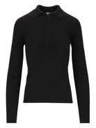 Max Mara Cashmere Yarn Polo Sweater - Black