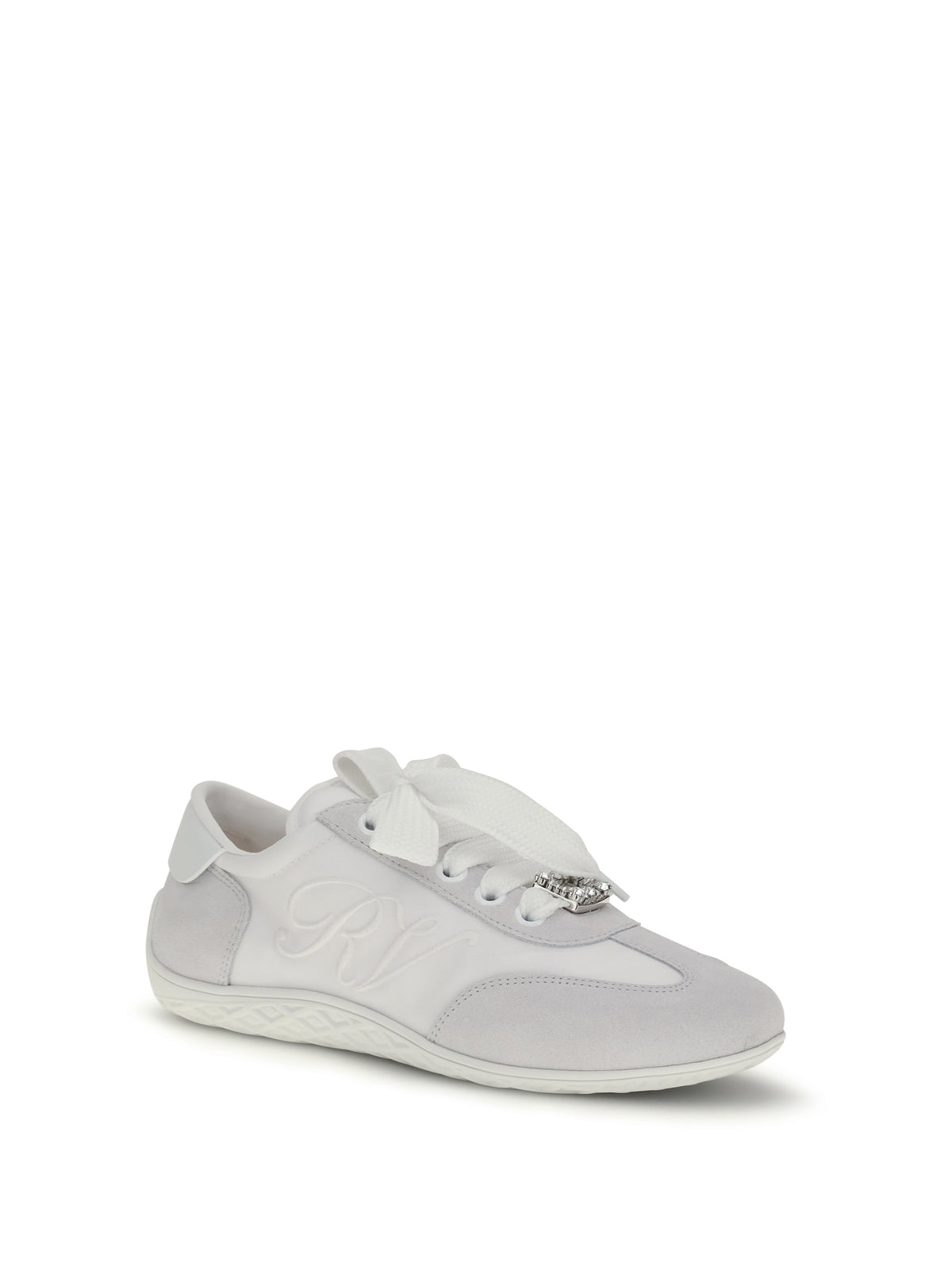 Roger Vivier Viv Low suede Sneakers - B012(Bianco Sporco)+B001(Bianco