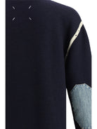 Maison Margiela Wool half-zip high-neck - Navy