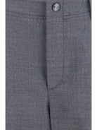 Brunello Cucinelli Barrel cargo Pants in virgin wool twill with monile - Dark Grey