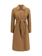 Max Mara Studio Bcollag Coat in virgin wool - Castagna