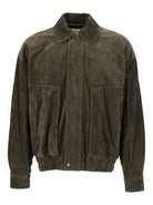 Saint Laurent Vintage Split Leather Bomber - Green