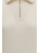 Forte_forte Wool and cashmere half zip Sweater - Pure