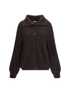 Brunello Cucinelli High neck cashmere Cardigan - Coffee