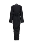 Rick Owens Wrap draped long Dress - Black
