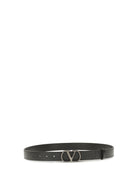 Valentino Garavani VLogo Signature leather Belt - Black