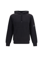 C.P. Company Diagonal-weave cotton fleece Hooded Sweatshirt - Black