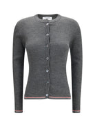 Thom Browne Ribbed merino wool Cardigan - Med Grey