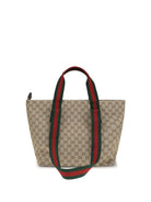 Gucci Small GG motif Tote Bag - Vint.Sand/Dk.Bro/Vrv